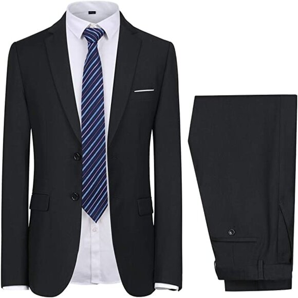 Lief Horsens Black 2 Piece Suit Jacket & Pants Junior Size 18 Slim Fit Formal - Picture 1 of 13